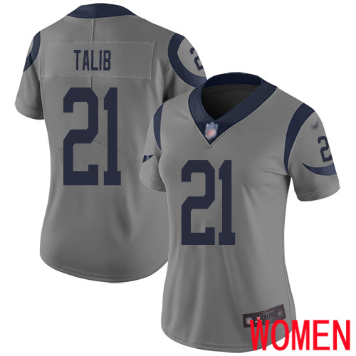 Los Angeles Rams Limited Gray Women Aqib Talib Jersey NFL Football #21 Inverted Legend->youth nfl jersey->Youth Jersey